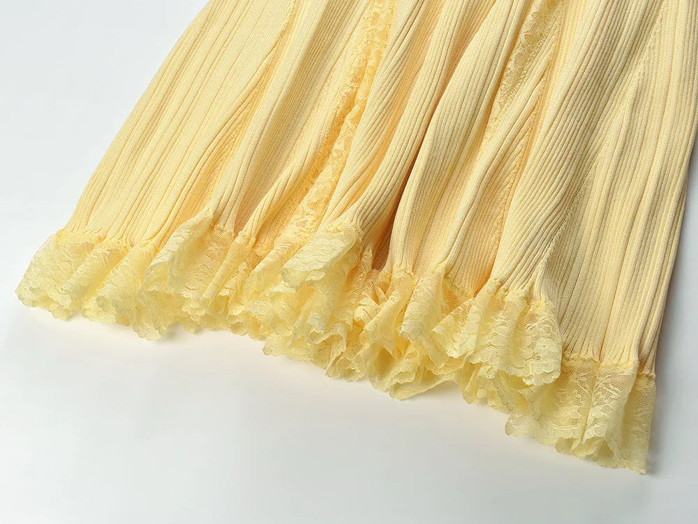 Lace Collar Splice Dress Slimming Fish Tail Gown