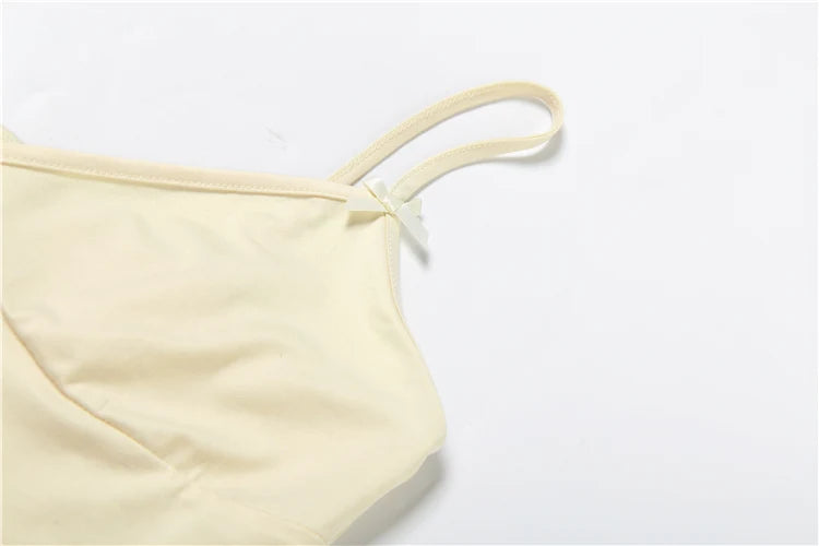 Sexy Bow 2-Piece Set Women Low Chest Backless Camisole+Shorts