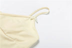 Sexy Bow 2-Piece Set Women Low Chest Backless Camisole+Shorts