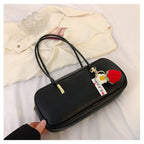 PU Pillow Shoulder Bag For Women With Textured Finish Baguette Style