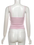 Sweet Romance Patchwork Lace Camisole With Soft Neckline