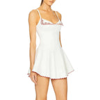 Minimalist Square Neck Sleeveless Mini Dress With High Waist