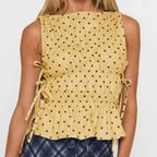Tie-Up Side Dot Print Tank Top
