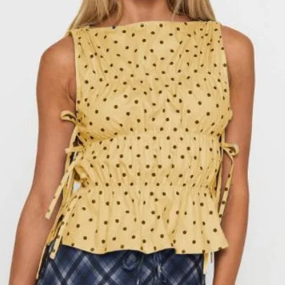 Tie-Up Side Dot Print Tank Top