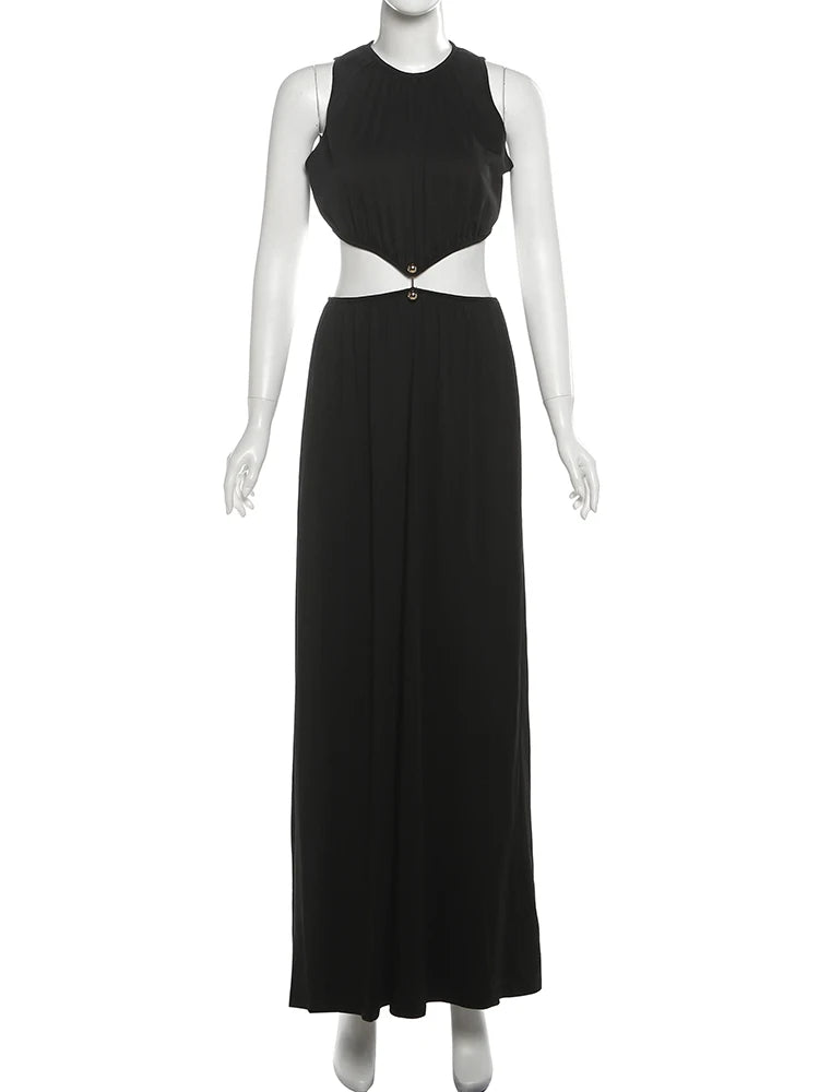 Waistless Chic Sequined Ankle Length Dress