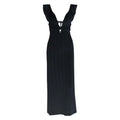 Knit Dress With Backless Hollow Out Lace Up Solid A Line Sleeveless