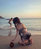 Leopard Print Skirted Bikini Set Backless