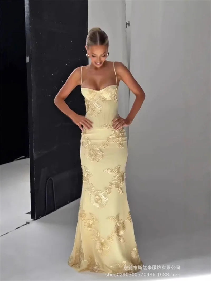 Embroidered Corset Dress With Sleeveless Silhouette
