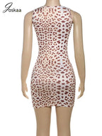 Print Mini Dress With Lace Patchwork And Curve Defining Fit