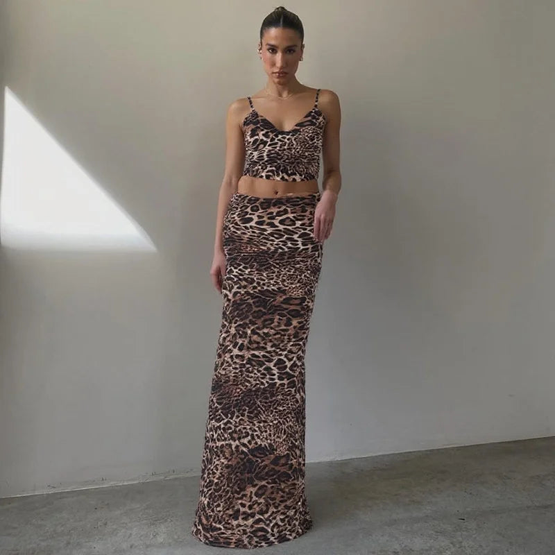 Crop Top And Maxi Skirt Set