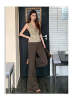 Antiwrinkle Flare Pants With Slimming Comfort Low Waisted