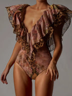 Cutout Monokini With V Neck And High Leg For Beach And Poolside Relaxation Style