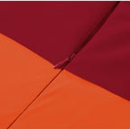 Orange Color Blocking Scarf Collar Maxi Dress For Lady Sleek Cinched Waist Bodycon Silhouette