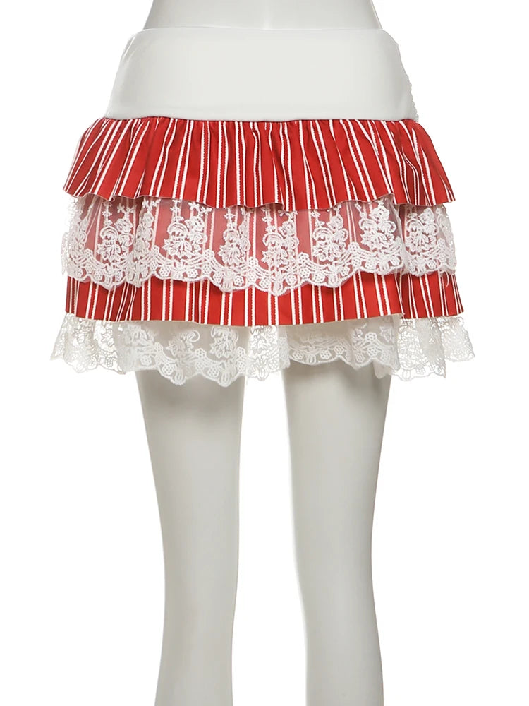 Bold Stripe Halter Two Piece Beach Vacation Outfit