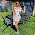 Floral Sequin Mini Dress With Spaghetti Straps