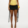 Retro Fuzzy Knit Mini Skirt With Long Tassel Fringe Slim Fit Bodycon