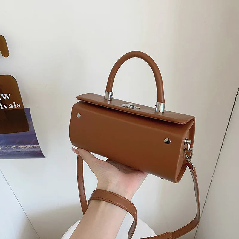 Elegant Womens Shoulder Crossbody With Pillow Accent Pu Leather Luxury Handbag