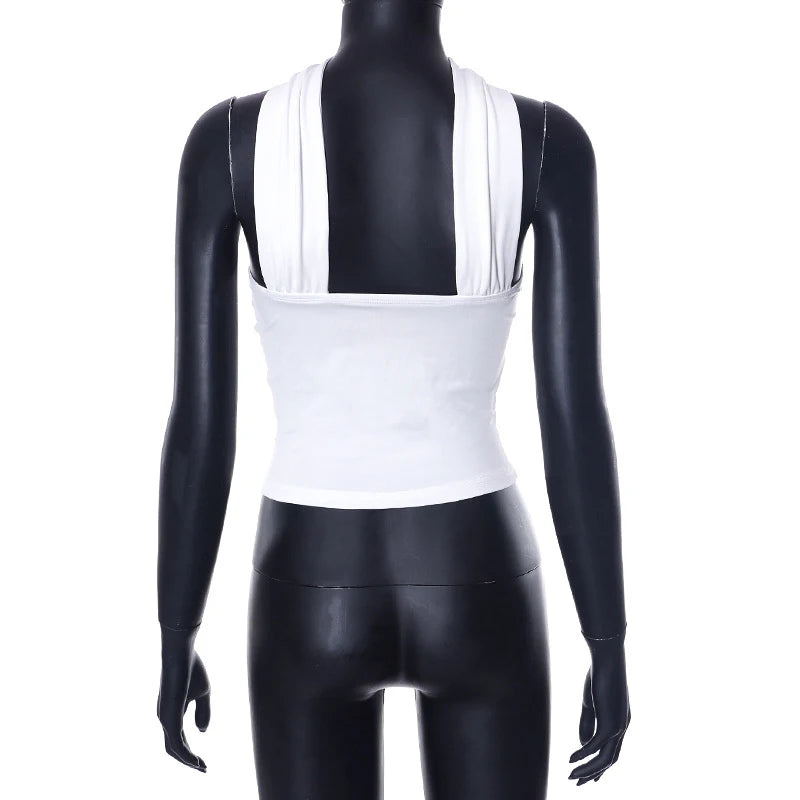 Strapless Cropped With Slim Fit Tube Halter Top