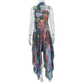Floral Halter Maxi Set With Backless Design