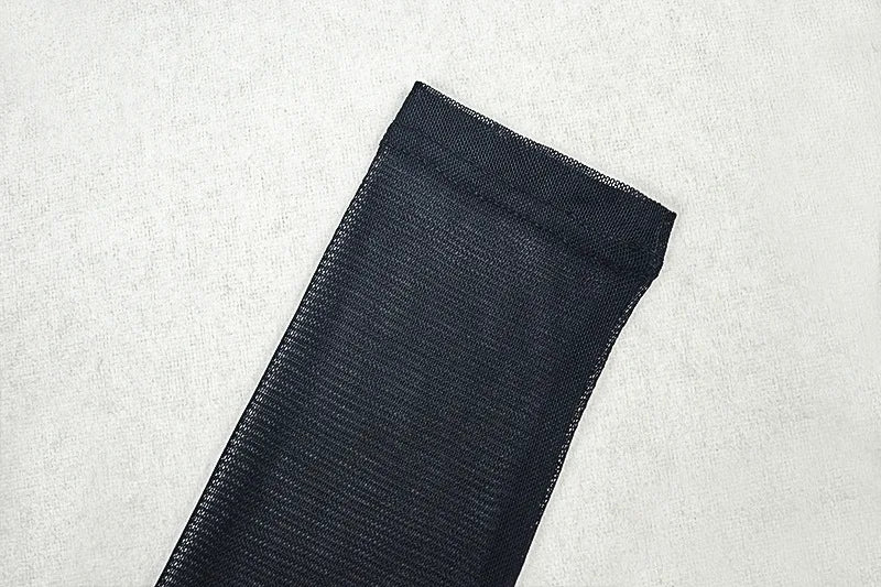 Backless Maxi Dress With Turtleneck Mesh Patchwork