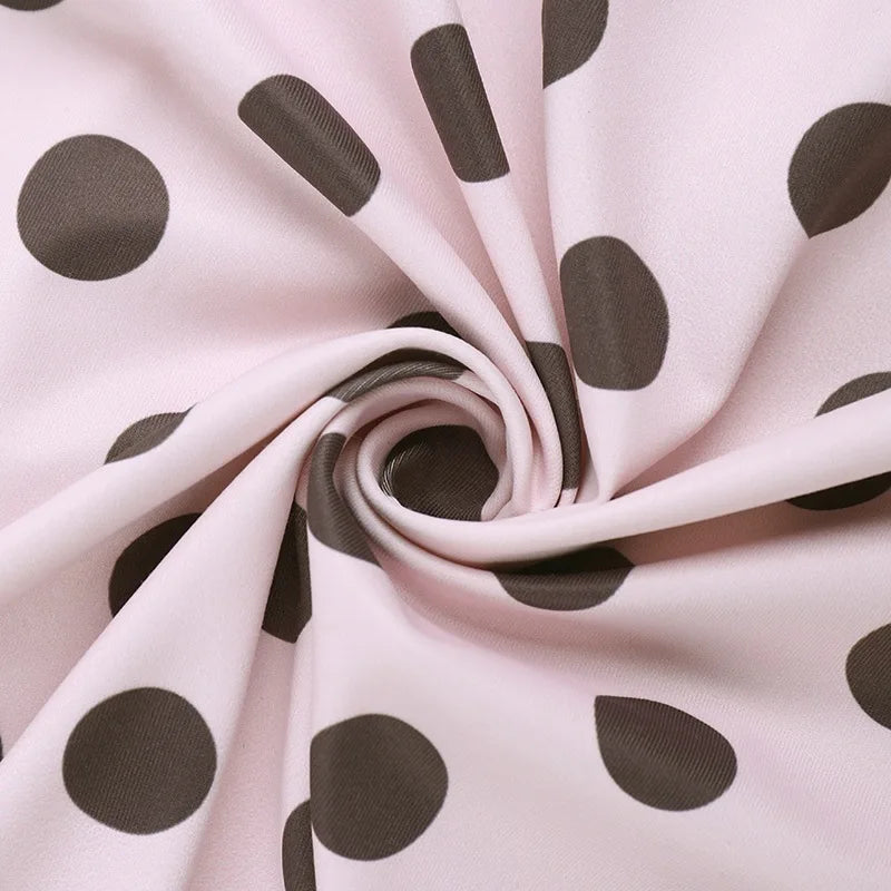 Sweet Spaghetti Strap Polka Dot Dresses Sexy Sleeveless Bowknot Ruched Mini