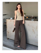 Antiwrinkle Flare Pants With Slimming Comfort Low Waisted