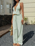 Vacation Set Tank Top And Wide Leg Pants