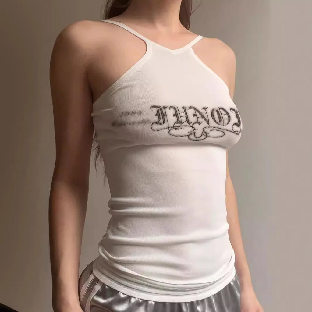 Off Shoulder Vest Top Slim Fit
