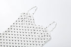 Polka Dot Sling Dress With Backless V Neck Sleek Sheath