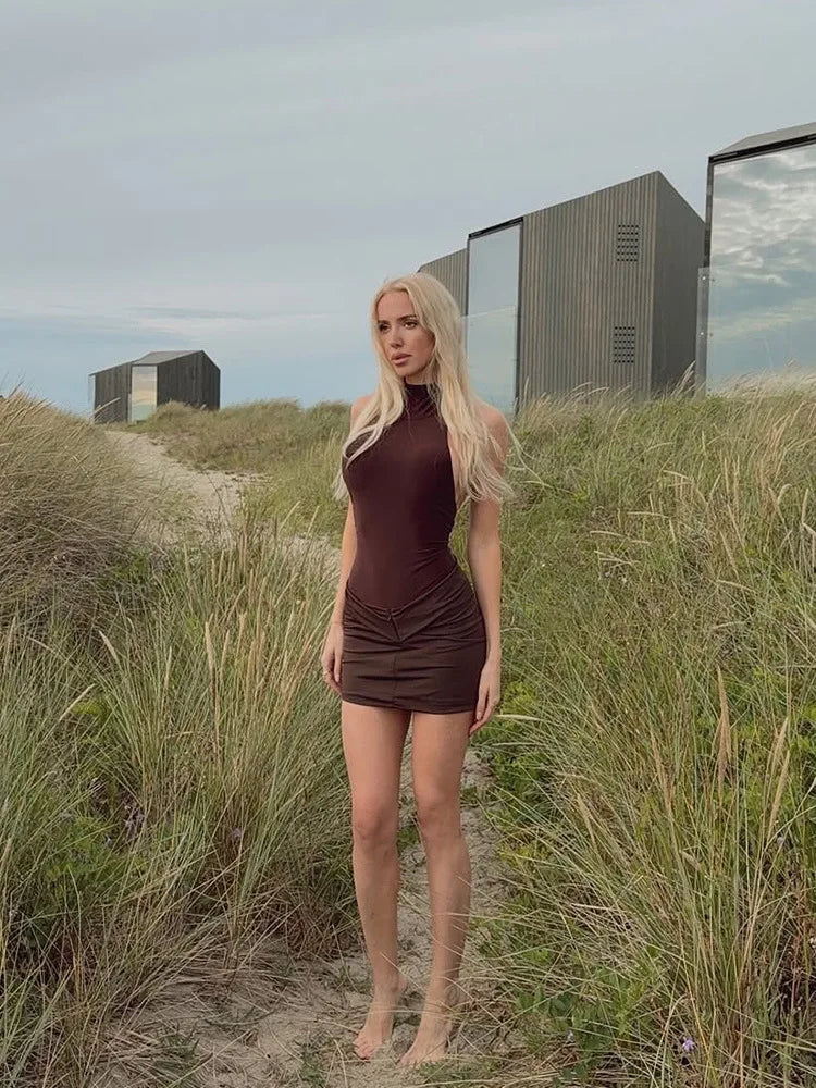 Sexy Halter Backless Bodysuit Romper
