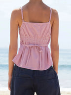 Fairy Grunge Plaid Camisole Top With Sweetheart Neck Spaghetti Straps