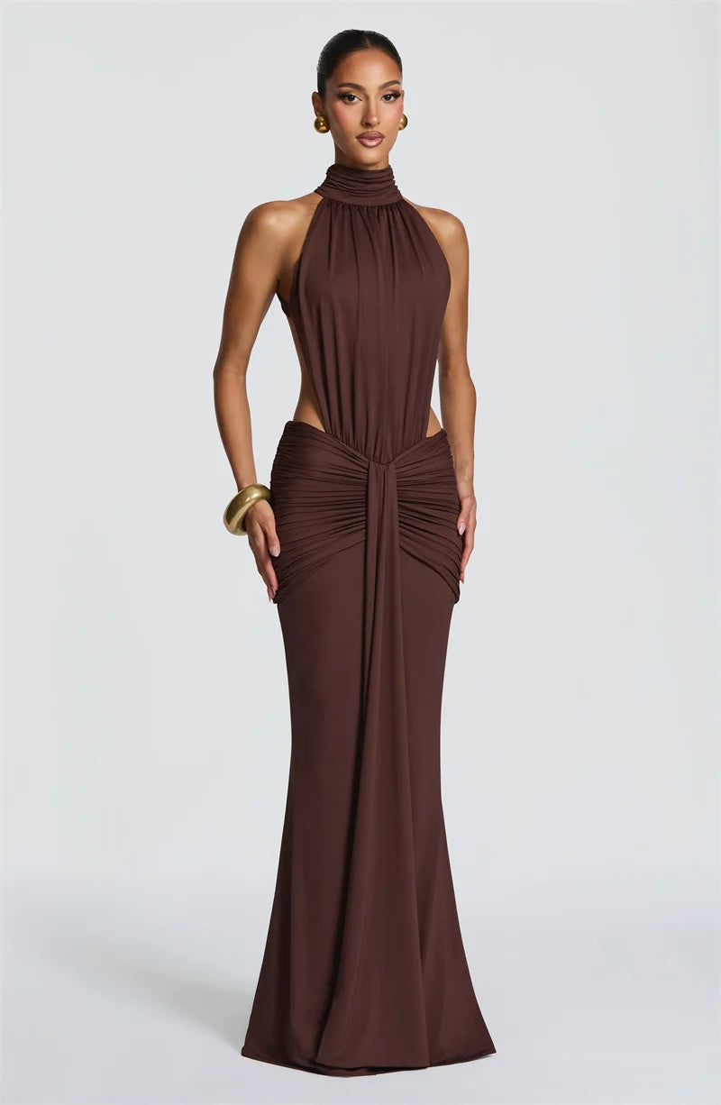Backless Sleeveless Maxi Dress Elegant Bodycon