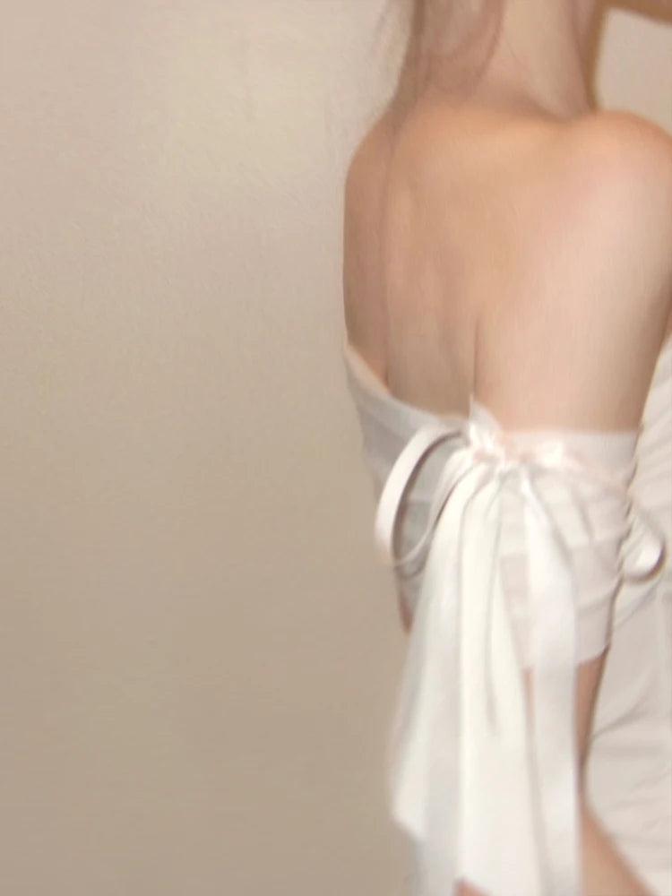Knot Tie One Shoulder Vest Crop Top