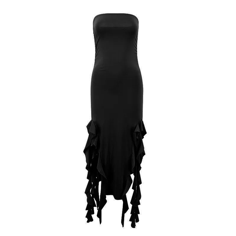 Tube Top Strapless Sexy Midi Dress