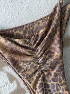 Flirty Leopard Print Push Up Bikini Set