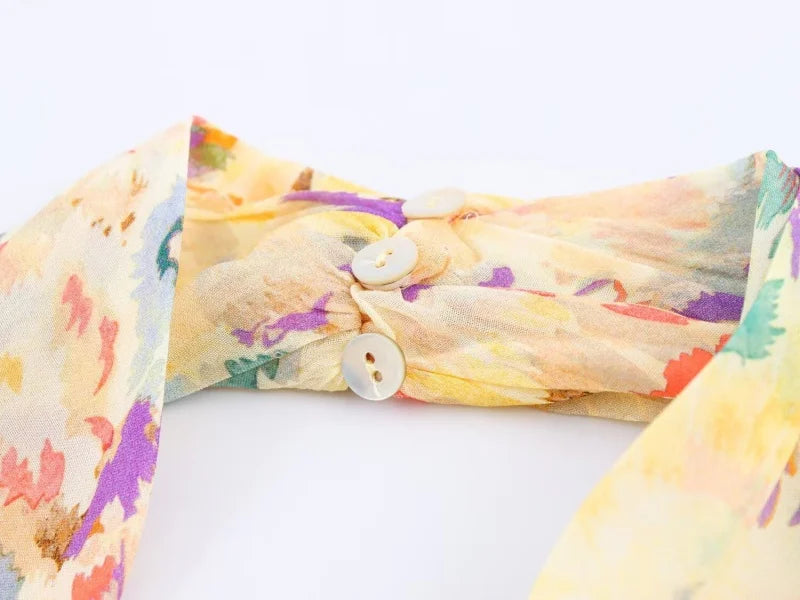 Sunlit Floral Halter Neck Maxi Dress
