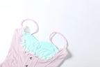 Sweet Romance Patchwork Lace Camisole With Soft Neckline