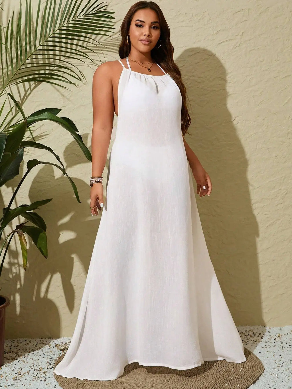 White Sleeveless Maxi Beach Cover Up
