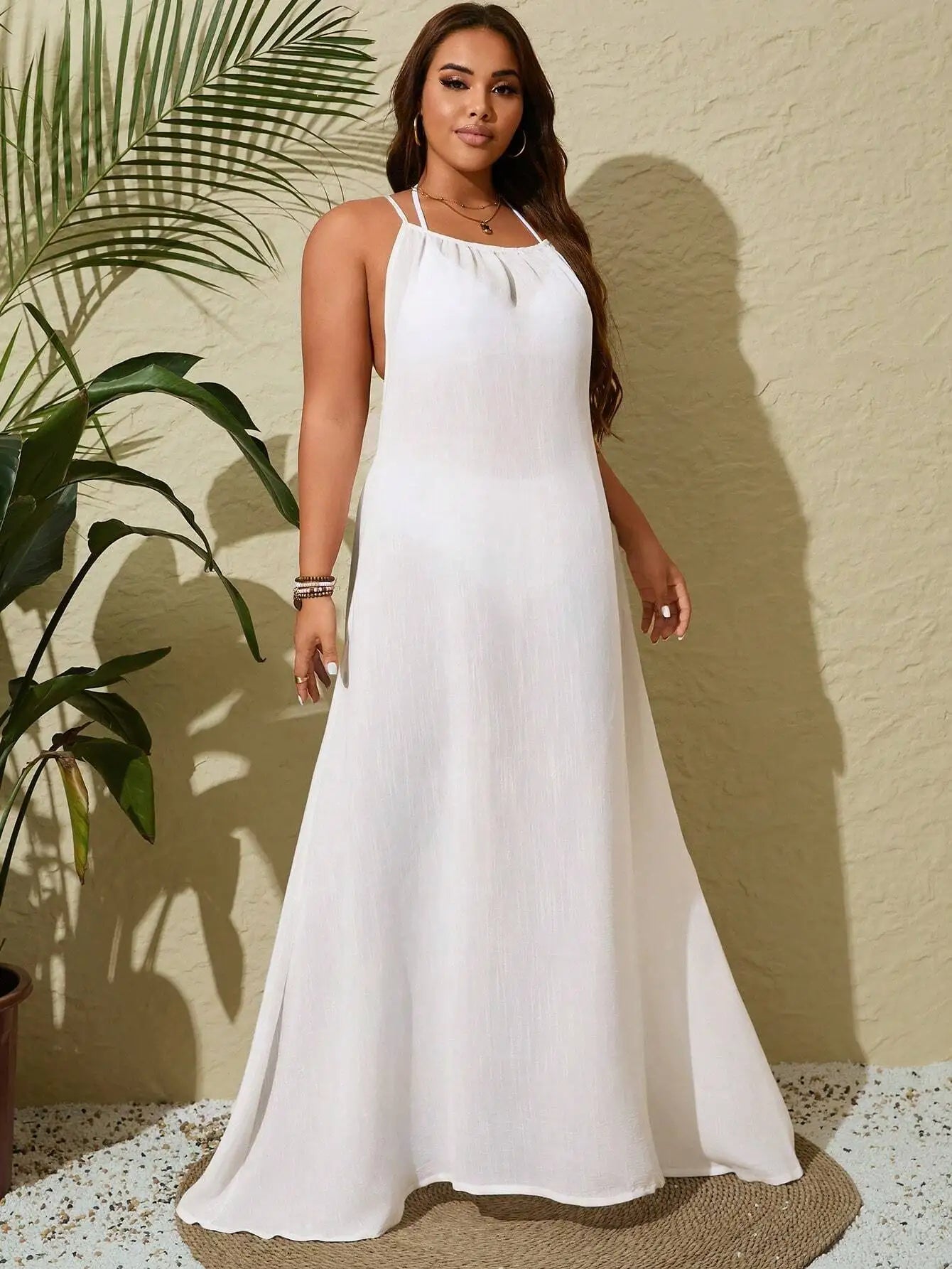 White Sleeveless Maxi Beach Cover Up