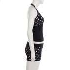 Cute Black Polka Dot Halter Two-piece Set Sexy Beachwear For Summer