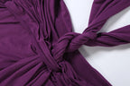 Purple Backless Patchwork Waistless Maxi Dress Irregular Hem