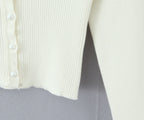 Lacing Up Bow Woodears O neck Open Buttons Through Crop Pointelle Knitted Cardigan Sweater Woman Jumper Knitwear
