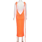 Backless Maxi Sundress With Spaghetti Straps