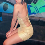 Butterfly Embroidered Strapless Backless Mini Dress Y2K Slim Fit