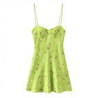 Floral Print Summer Sling Dress With Spaghetti Straps