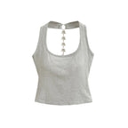 Midnight Y2K Backless Chain Cutout Strapless Tank Top