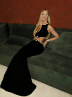 Waistless Chic Sequined Ankle Length Dress