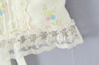 Sweet Floral Print Chic Lace Short Blouses Vintage Square Collar Puff Sleeve Slim Shirt
