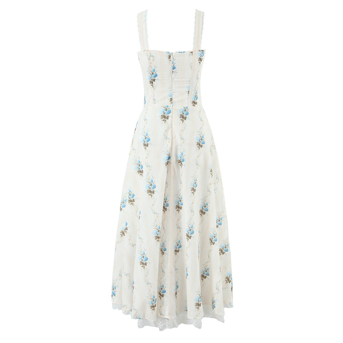 Romantic Apricot Floral Print Bow Ruched Midi Dress With Lace Lining For Women And Elegant Silhouette