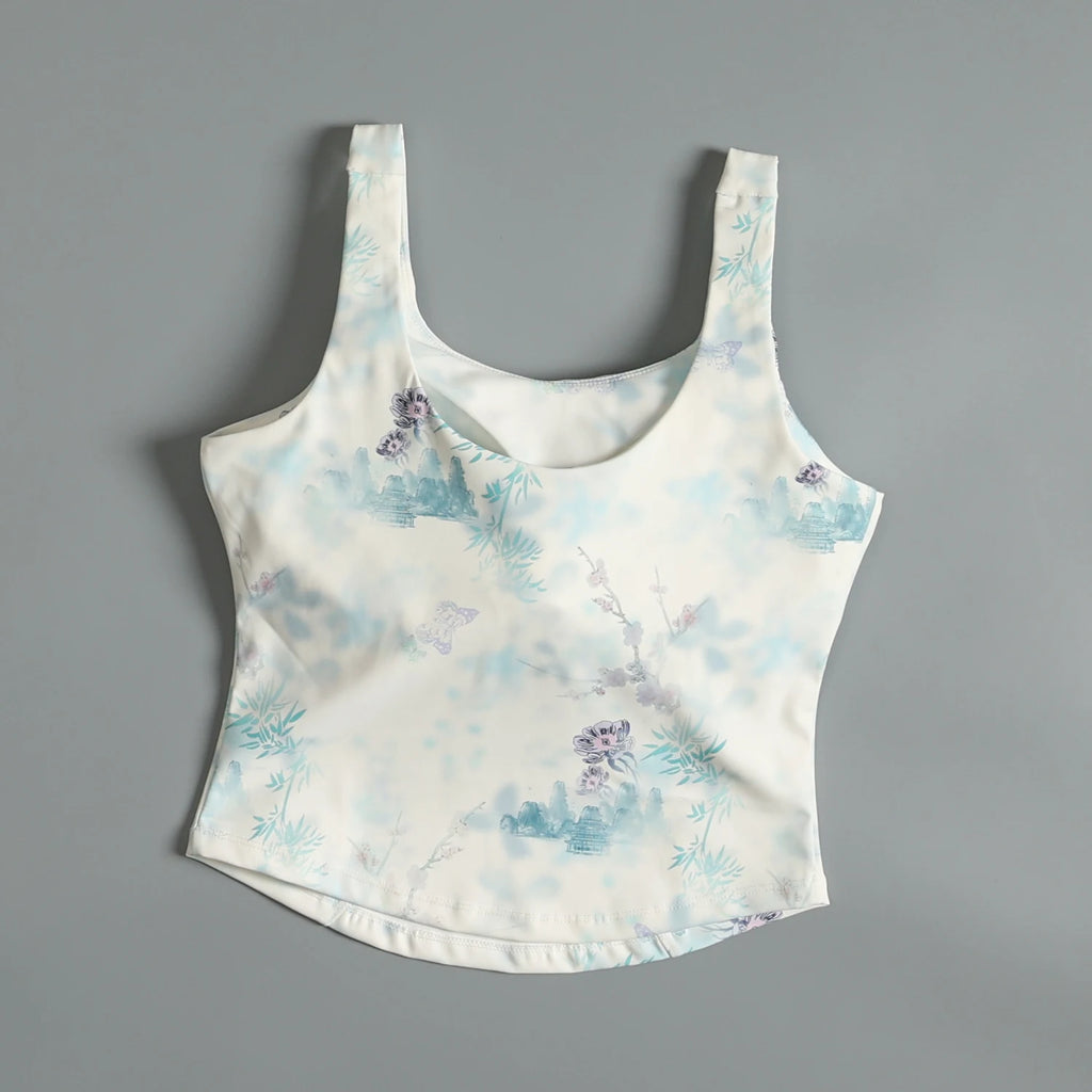 Activewear Set For Women With Chest Pad Vest And Skirt